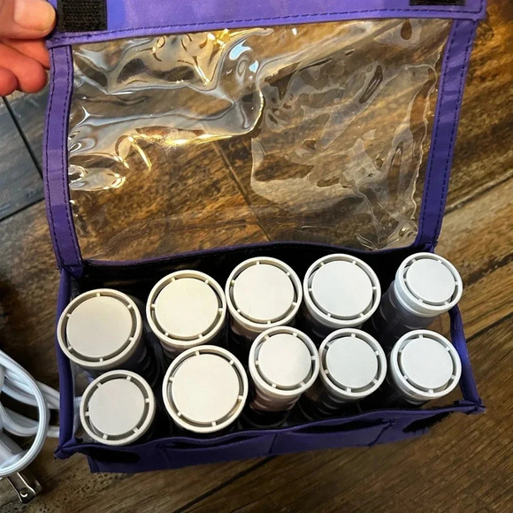 Vidal Sassoon 10 Soft Touch Travel Hairsetter Rollers Fast Heatup In Box w/Pouch - Picture 8 of 11